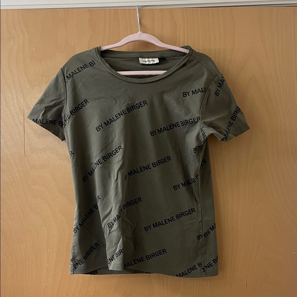 By Malene Birger Olive Green Logo Tee